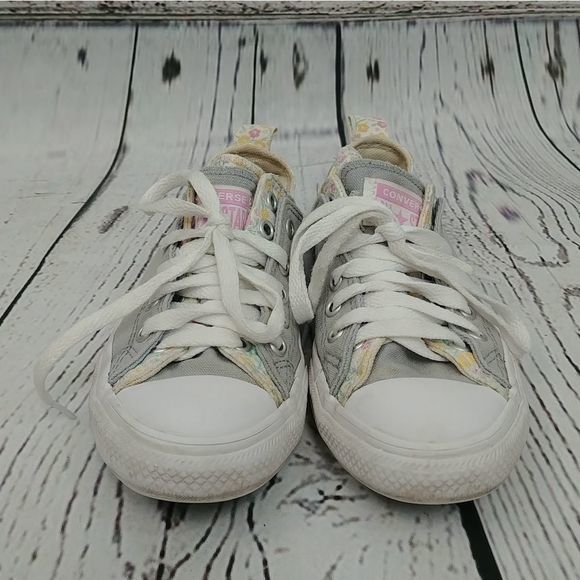 Converse Double Upper Gray Floral Sneakers - Picture 3 of 10